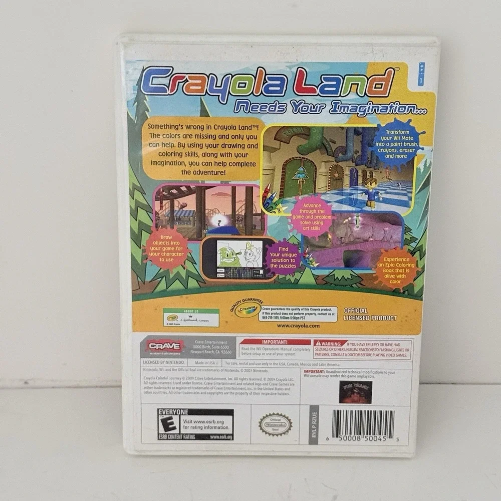 Crayola Colorful Journey (Nintendo Wii, 2009) With Manual Tested Working